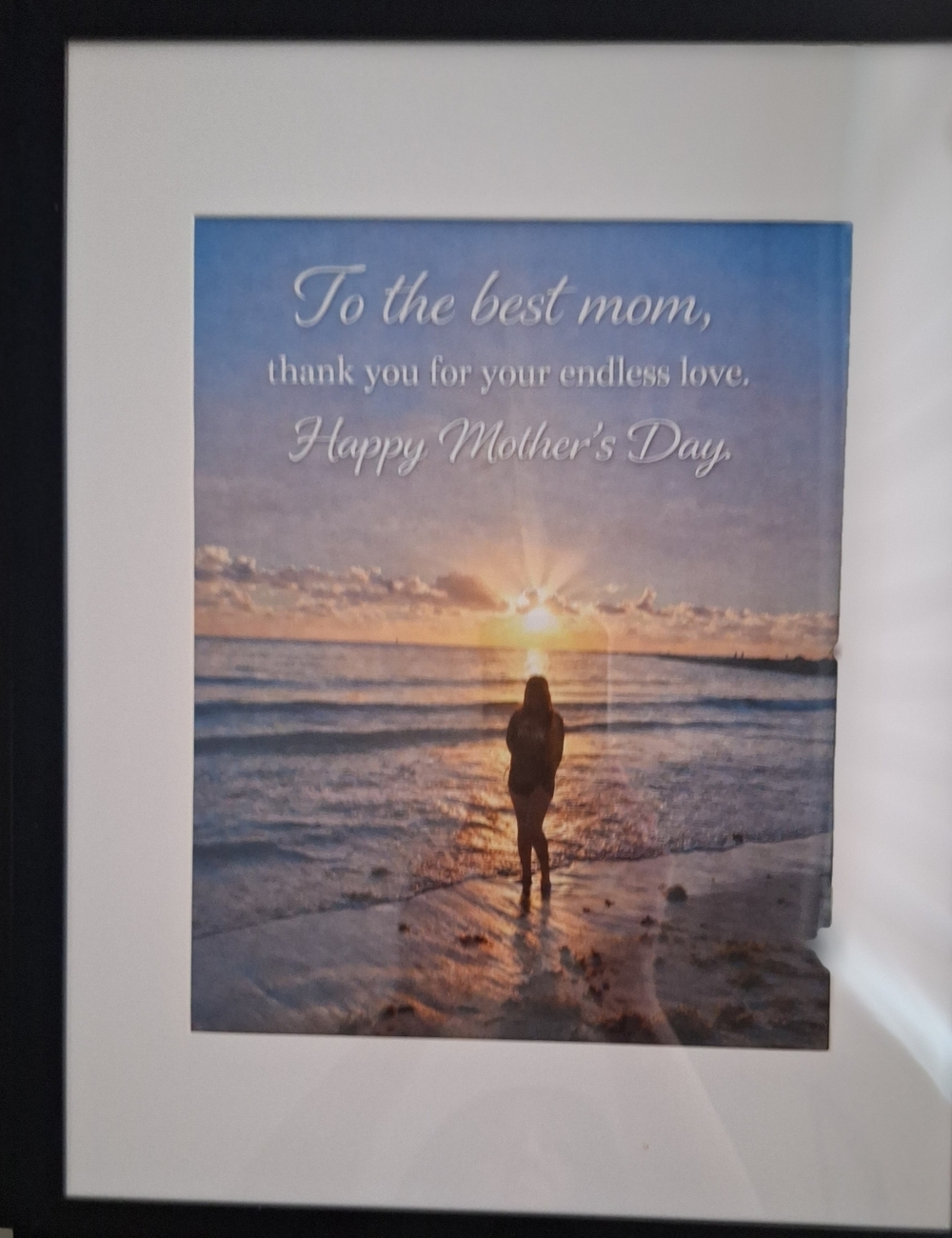 Framed Mother's Day Sunset Print - Blue & Orange